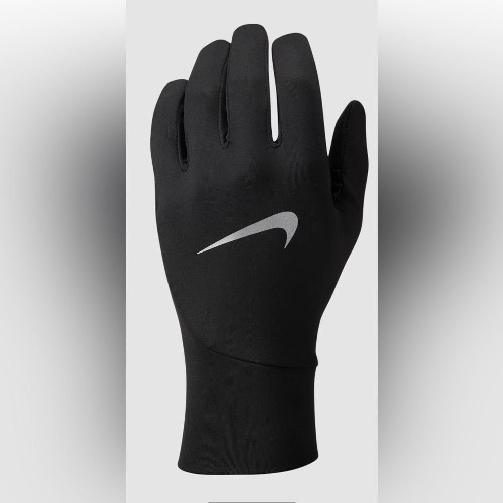 Nike Black Sports Gloves with Reflective Swoosh